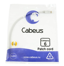 Патч-корд медный Cabeus PC-UTP-RJ45-Cat.6-0.3m 19" кабель 6  серый