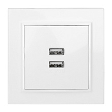 Минск Розетка USB 2-мест. СП 2,1А бел. EKF Минск Розетка USB 2-мест. СП 2,1А бел. EKF