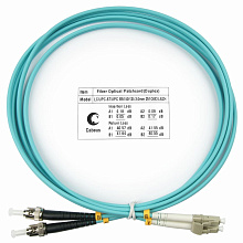 Патч-корд оптический duplex LC-ST 50/125 mm OM3 2м LSZH Cabeus