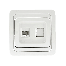 Лондон Розетка RJ-45 1-местная белая EKF