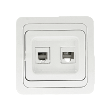 Лондон Розетка RJ-45+Phone белая EKF Лондон Розетка RJ-45+Phone белая EKF