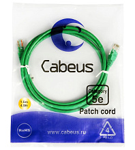 Патч-корд медный Cabeus PC-UTP-RJ45-Cat.5e-1.5m-GN 19" кабель 5e  зеленый