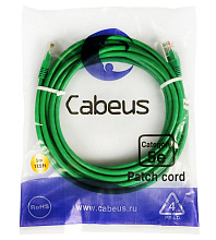 Патч-корд медный Cabeus PC-UTP-RJ45-Cat.5e-5m-GN 19" кабель 5e  зеленый