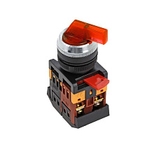 Переключатель ANLC-22 3P красный с подсветкой 220В NO+NC EKF