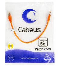 Патч-корд медный Cabeus PC-UTP-RJ45-Cat.5e-0.3m-OR 19" кабель 5e  оранжевый