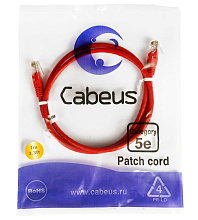 Патч-корд медный Cabeus PC-UTP-RJ45-Cat.5e-1m-RD 19" кабель 5e  красный