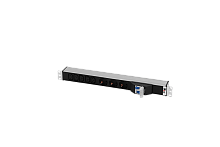 Блок розеток Rem-32 с авт., 3 Sсhuko, 5 IEC 60320 C13, 32А, алюм., 19", колодка
