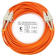 Патч-корд оптический duplex SC-SC 62,5/125 mm 20м LSZH Cabeus
