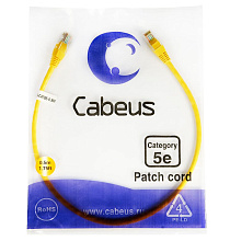 Патч-корд медный Cabeus PC-UTP-RJ45-Cat.5e-0.5m-YL 19" кабель 5e  желтый