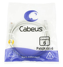 Патч-корд медный Cabeus PC-UTP-RJ45-Cat.6-1.5m 19" кабель 6  серый