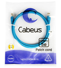 Патч-корд медный Cabeus PC-UTP-RJ45-Cat.5e-1.5m-BL 19" кабель 5e  синий