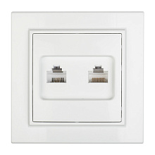 Минск Розетка RJ-45+Phone СП белая EKF