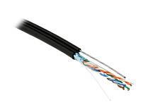 Витая пара Hyperline FUTP4-C5E-S24-2SW-OUT-PE-BK-500 5e Черный 500 м