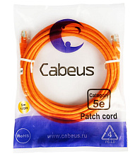 Патч-корд медный Cabeus PC-UTP-RJ45-Cat.5e-5m-OR 19" кабель 5e  оранжевый