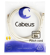 Патч-корд медный Cabeus PC-UTP-RJ45-Cat.5e-3m-WH 19" кабель 5e  белый