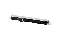 Блок розеток Rem-32 с авт., и амп., 3 IEC 60320 C13, 3 IEC 60320 C19, 32А, алюм., 19", колодка