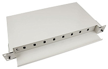 Кросс бокс оптический 19" на 8 SC (LC duplex) со сплайс пластиной, выдвижной (без пигтейлов и проходных адаптеров) Cabeus