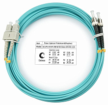 Патч-корд оптический duplex SC-ST 50/125 mm OM3 7м LSZH Cabeus