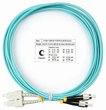 Патч-корд оптический duplex SC-FC 50/125 mm OM3 3м LSZH Cabeus