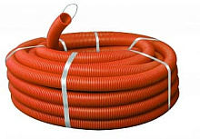 Труба гофр. ПНД Plast с зондом d63мм (15м.) оранжевая EKF