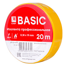 Изолента класс А (0,18х19мм) (20м.) желтая EKF