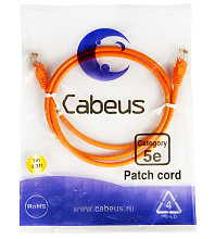Патч-корд медный Cabeus PC-UTP-RJ45-Cat.5e-1m-OR 19" кабель 5e  оранжевый