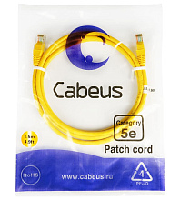 Патч-корд медный Cabeus PC-UTP-RJ45-Cat.5e-1.5m-YL 19" кабель 5e  желтый