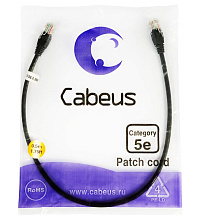 Патч-корд медный Cabeus PC-UTP-RJ45-Cat.5e-0.5m-BK 19" кабель 5e  черный