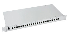 Кросс бокс оптический 19" на 24 SC (LC duplex) со сплайс пластиной и КДЗС (без пигтейлов и проходных адаптеров) Cabeus