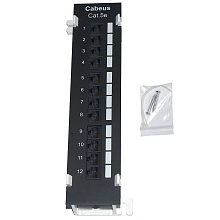 Патч-панель Cabeus PL-12-Cat.5e-WL-Krone IDC 19" кабель 5e 12 портов 