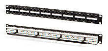 Патч-панель Hyperline PPHD-19-48-8P8C-C5E-SH-110D 19" кабель 5e 48 портов черный