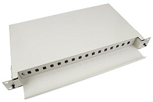Кросс бокс оптический 19" на 16 SC (LC duplex) со сплайс пластиной, выдвижной (без пигтейлов и проходных адаптеров) Cabeus