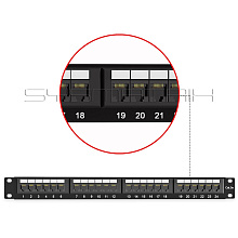 Патч-панель SYSMATRIX 5PP2402U106 19" кабель 5e 24 портов черный