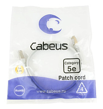 Патч-корд медный Cabeus PC-FTP-RJ45-Cat.5e-1m 19" кабель 5e  серый