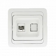 Лондон Розетка RJ-45 1-местная белая EKF