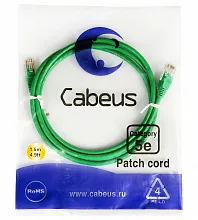 Патч-корд медный Cabeus PC-UTP-RJ45-Cat.5e-1.5m-GN 19" кабель 5e  зеленый