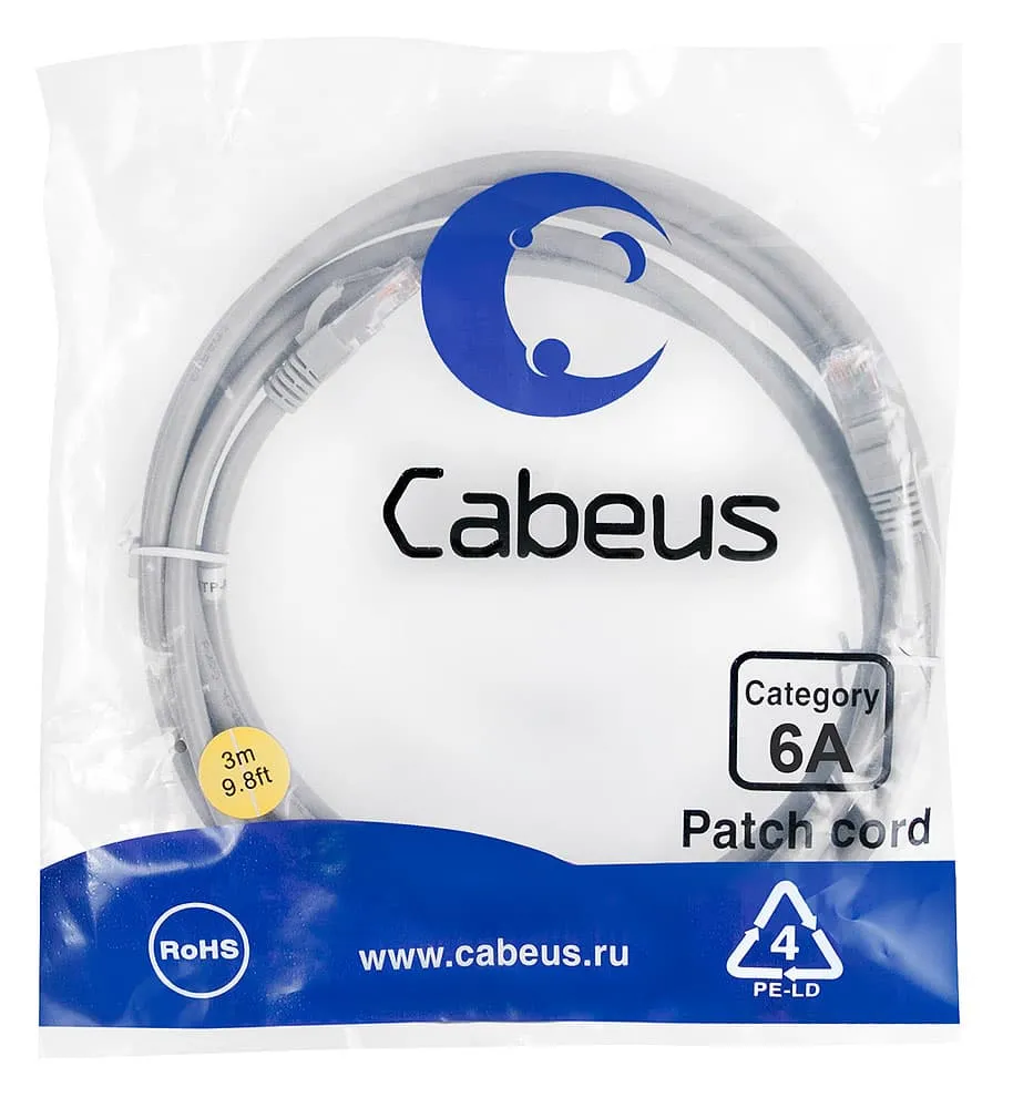Cabeus PC-UTP-RJ45-Cat.6a-3m-LSZH