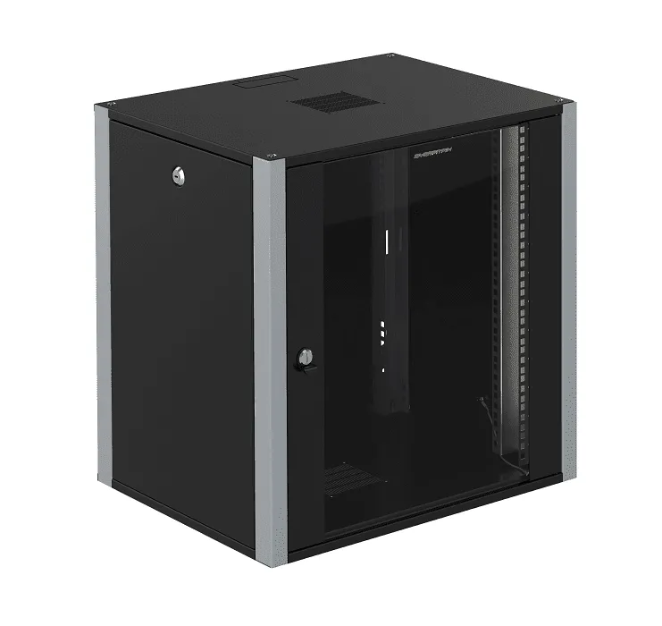 SYSMATRIX WP 6309.910 Шкаф телекоммуникационный настенный 19" 9U 600x350x450mm (ШхГхВ) дверь стекло, цвет черный (RAL 9004/RAL7000)