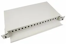 Кросс бокс оптический 19" на 16 SC (LC duplex) со сплайс пластиной, выдвижной (без пигтейлов и проходных адаптеров) Cabeus