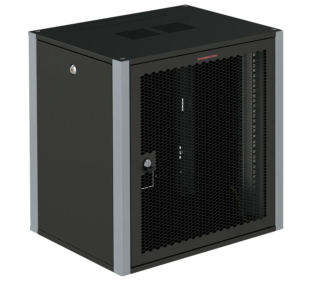 SYSMATRIX WP 6406.930 Шкаф телекоммуникационный настенный 19" 6U 600x450x315mm (ШхГхВ) дверь перфорация, цвет черный (RAL 9004/RAL7000)