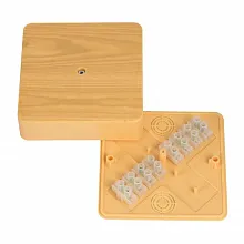 Коробка разветвительная КМР-030-032кг (100х100х28)  с клеммником светл. дер. EKF