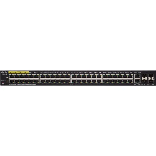 Коммутатор Cisco SG350-52MP-K9-EU (1000 Base-TX (1000 мбит/с), 2 SFP порта)