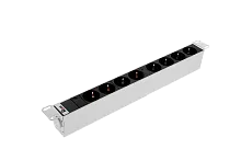 Блок розеток Rem-32 с инд., 8 Schuko, 32A, алюм., 19", колодка