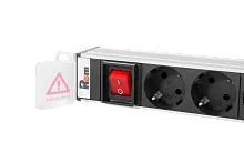 Вертикальный блок розеток Rem-16 с выкл., 15  Schuko, 10 C13, вход  IEC 60320 C20 16A, алюм., 42-48U