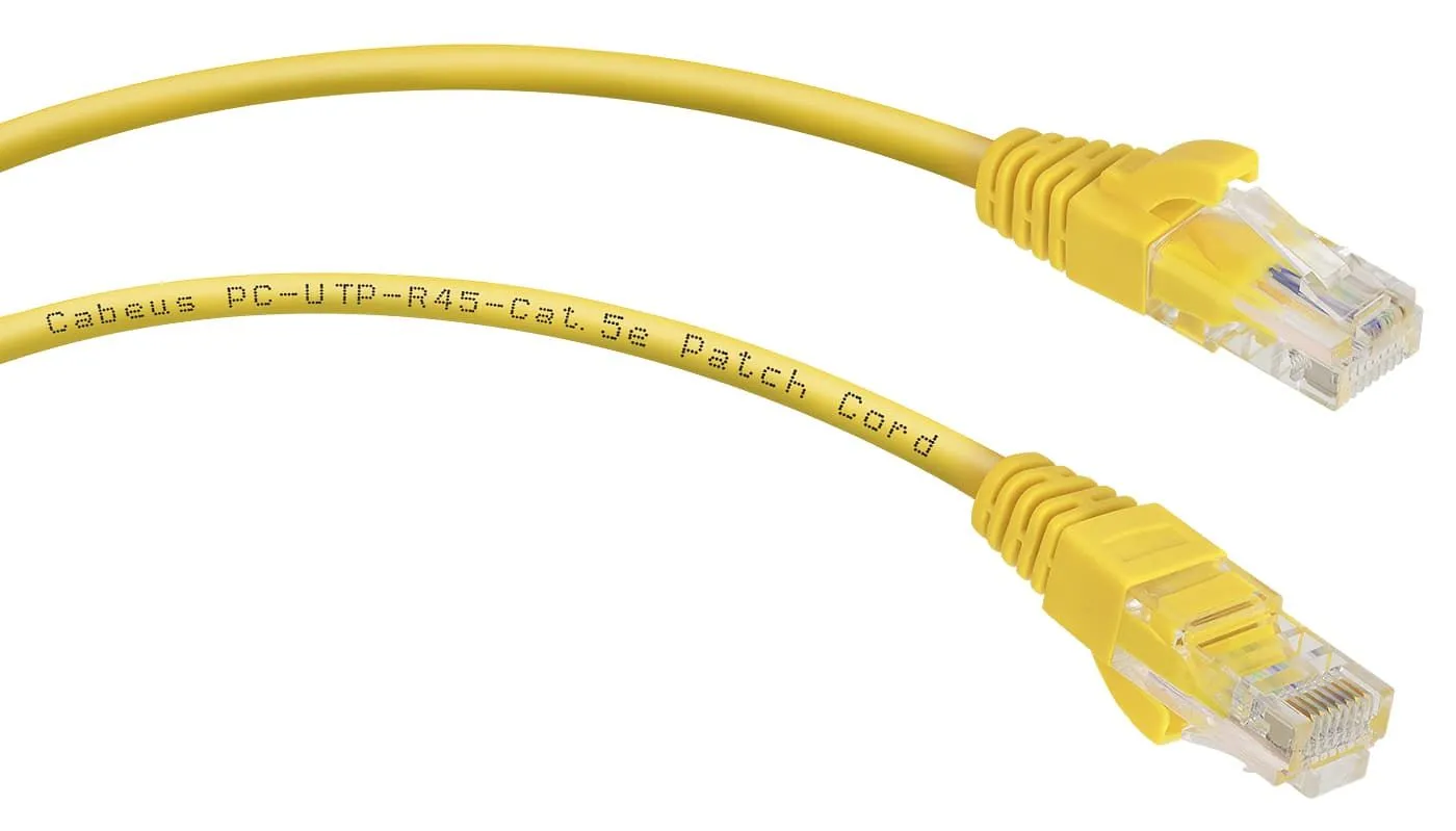 Cabeus PC-UTP-RJ45-Cat.5e-2m-YL