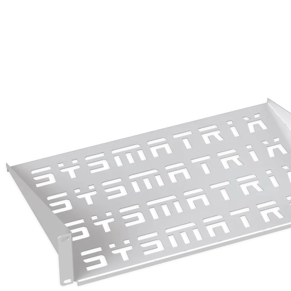 SYSMATRIX SH 4003.700 Полка 19" консольная перфорированная 2U глубина 400 мм, цвет серый (RAL 7035)