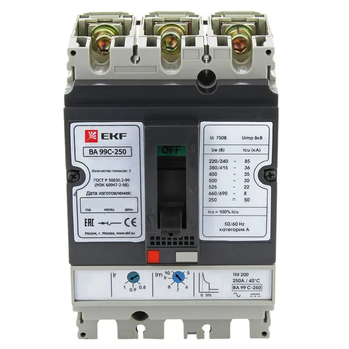 ВА-99C 250/160А 3P 45кА EKF