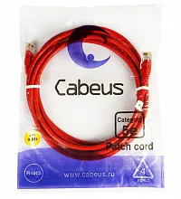 Патч-корд медный Cabeus PC-UTP-RJ45-Cat.5e-5m-RD 19" кабель 5e  красный