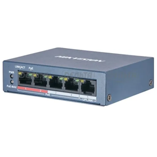 Коммутатор Hikvision DS-3E0105P-E/M(B) (100 Base-TX (100 мбит/с), Без SFP портов)