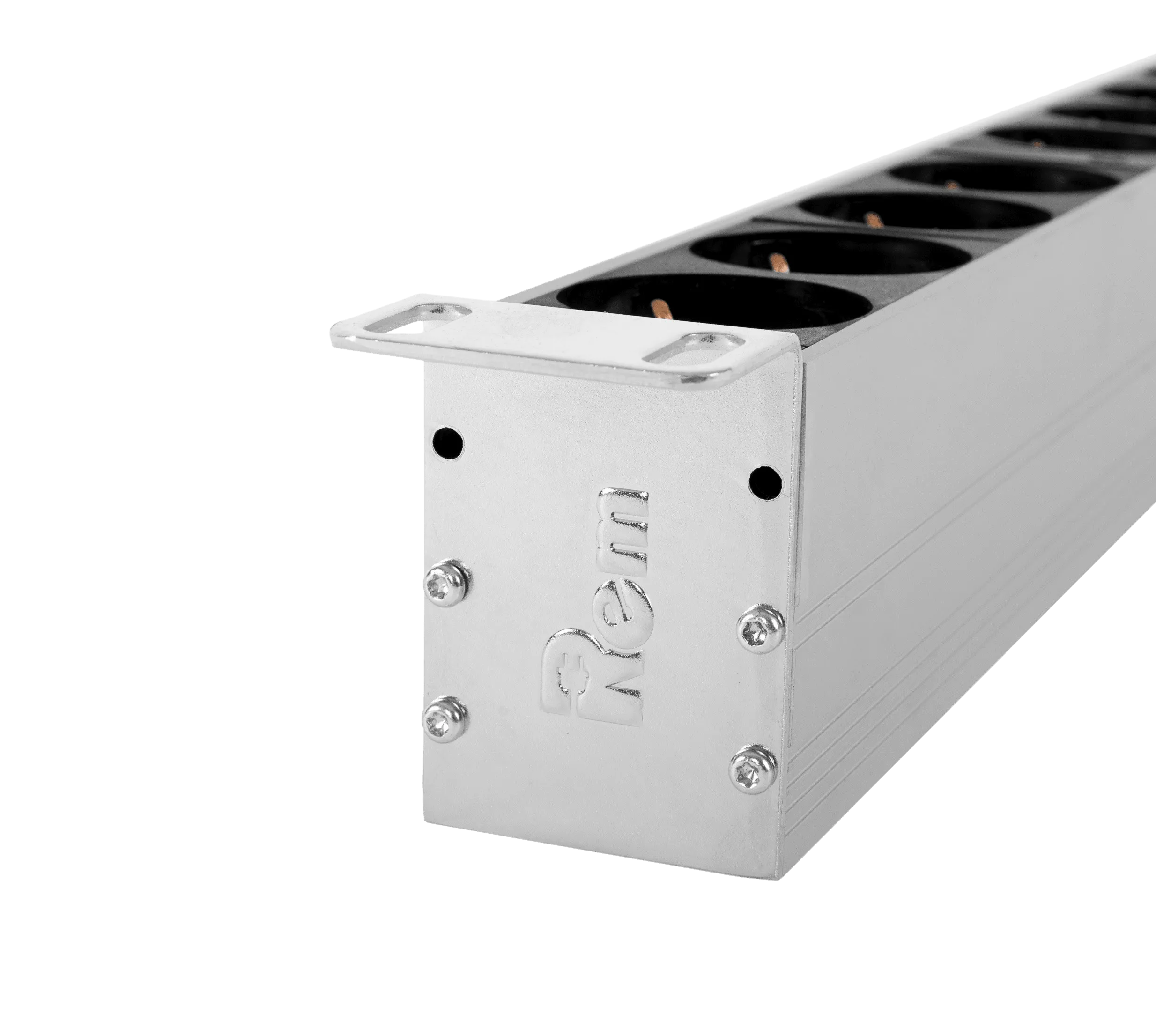 Вертикальный блок розеток Rem-16 с авт. 16А, 25 Schuko, 16A, алюм., 42-48U, колодка